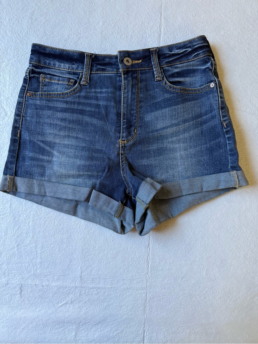 Classic Arizona Jean Co. Sz 5 Dark Blue Denim Cuffed Women's Shorts